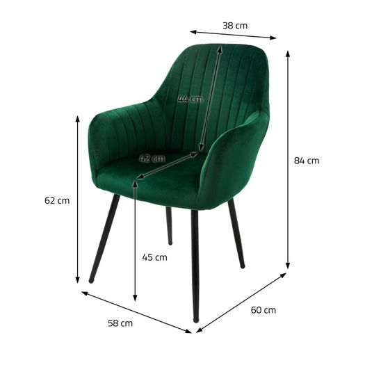 Dining chairs with backrest green