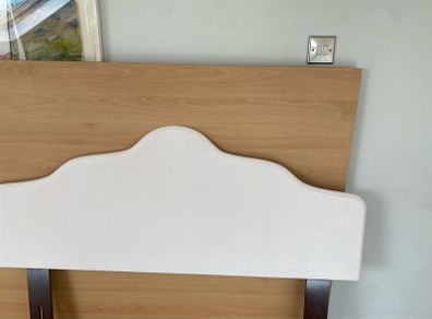 Headboard scalloped edge solid beech wood painted finish