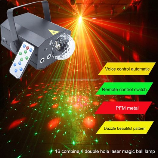 RGB Magic Disco Led Ball Laser Projector Party Light Music Stage Lighting for DJ Bar Club Home