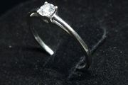 9ct White Gold Solitaire Ring | Hallmarked 375 | Size 49.5
