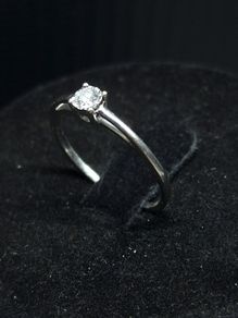 9ct White Gold Solitaire Ring | Hallmarked 375 | Size 49.5