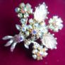 Vintage  1950s Hollycraft Aurora Borealis Rhinestone Floral Spray Brooch Image 4