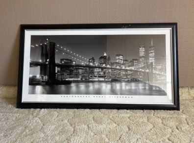 Henri Silberman New York Brooklyn Bridge Framed Print