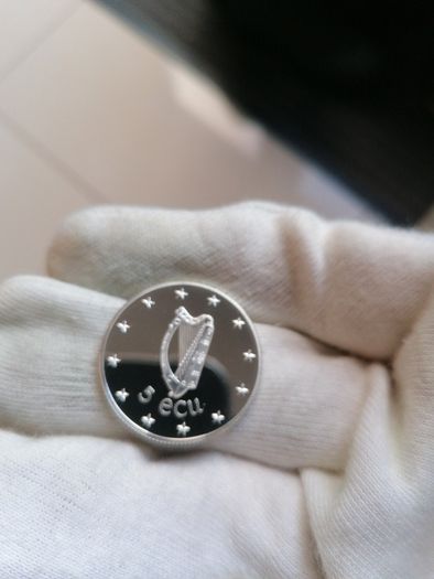 1990 Ireland Silver Proof 5 ECU Coin