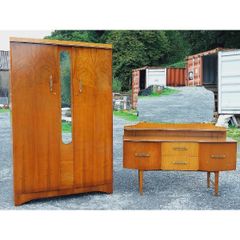 Mid Century Wardrobe and Dresser Set  KAS64