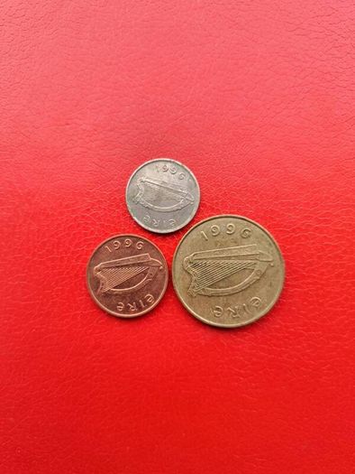 1996 Irish 1p, 5p and 20p