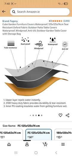 Outdoor furniture cover