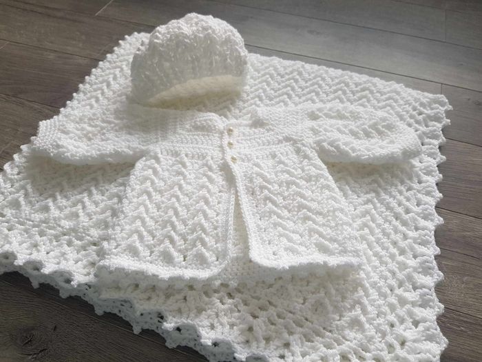 Handmade 100% cotton christening dress set 0-3 months