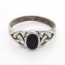 Vintage 925 Sterling Silver & Black Onyx Celtic Knot Ring Image 3