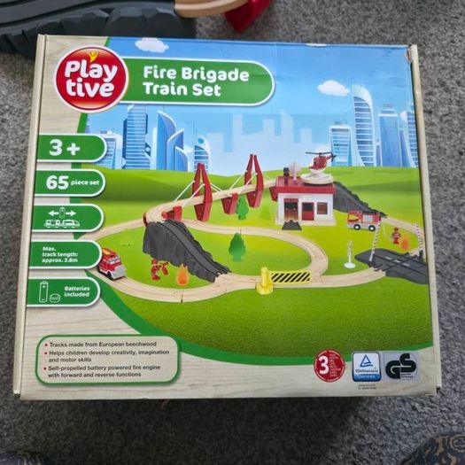 Wooden Fire Brigade Train Set