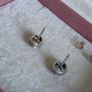 Pandora Silver and white crystal earrings very good condition Image 4