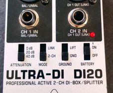 Behringer ultra DI DI20 professional 2 channel box splitter