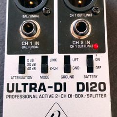 Behringer ultra DI DI20 professional 2 channel box splitter