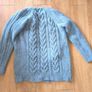 Original Aran Co 100% Merino Wool Cable Knit Cardigan  Blue  Size M Image 5