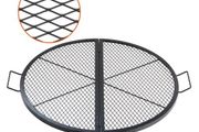 X-Marks Fire Pit Grill Grate, Foldable Round Cooking Grate, Heavy Duty Steel Campfire BBQ Grill
