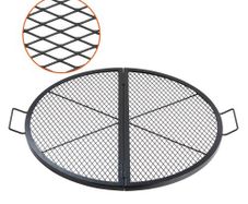 X-Marks Fire Pit Grill Grate, Foldable Round Cooking Grate, Heavy Duty Steel Campfire BBQ Grill