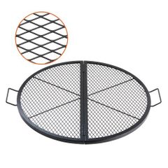 X-Marks Fire Pit Grill Grate, Foldable Round Cooking Grate, Heavy Duty Steel Campfire BBQ Grill