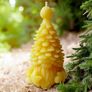 Beeswax Gnome candle | Gnome with Christmas tree hat | Non-toxic & Eco-Friendly | Natural Eco-Friendly Holiday Decor | Rustic Winter Gift Image 4