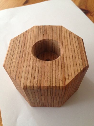 Octagonal Wooden Candle Holder