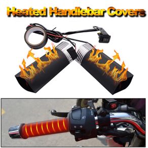 12V USB Motorcycle Heating Handlebar Cover 3 Gears Heated Handgrips Electric Heated Handle Cover for Scooter ATV ADV Moped Parts