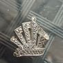 Antique Rhinestone & Silver Scarf Clip Image 3