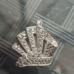 Antique Rhinestone & Silver Scarf Clip