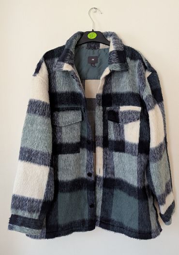 H&M Green Tartan Shacket Men's Size Large.