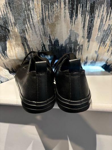 Black Primark Leather-Look Trainers / Sneakers - Size UK 6 / EUR 39 (Worn Once)