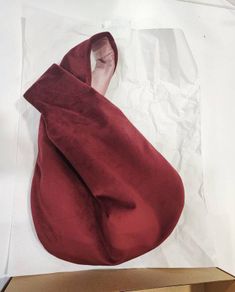 Wrist hand bag - double sided burgundy / pink