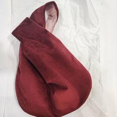 Wrist hand bag - double sided burgundy / pink