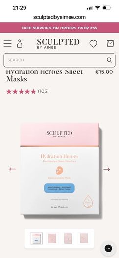 Sculpted by Aimee Hydration Heroes 3 pack Sheet Masks.
