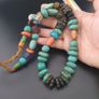 Vintage Turqouise Color Old Resin & Glass Beads Necklace Image 4