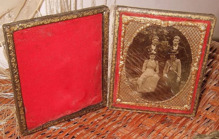 Pair of Rare Antique 1850s Cased Photographs