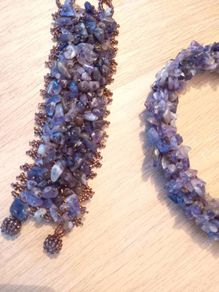 Matching Amethyst Bracelet Necklace Set