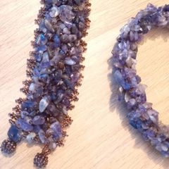Matching Amethyst Bracelet Necklace Set