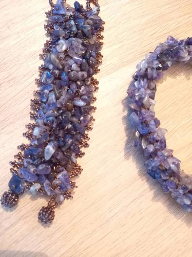 Matching Amethyst Bracelet Necklace Set