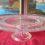 Vintage Cut Glass Art Deco Footed Cake Stand Image 6