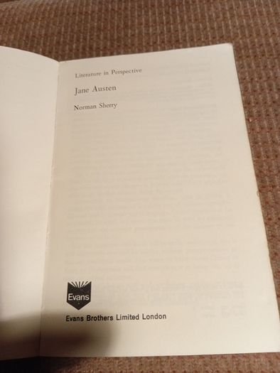 1971 Jane Austen. Literature in Perspective. Norman Sherry. Vintage.