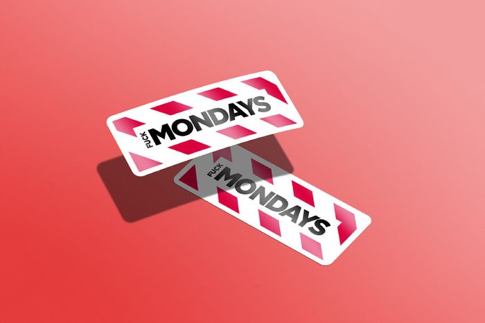 Fck Mondays Parody Glossy Stickers 2-Pack