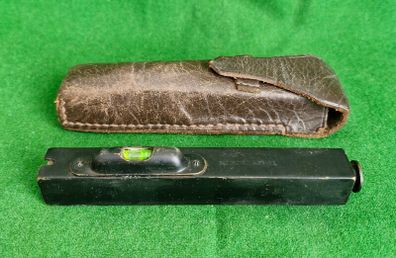 1930/40s Hand sight level + Leather pouch