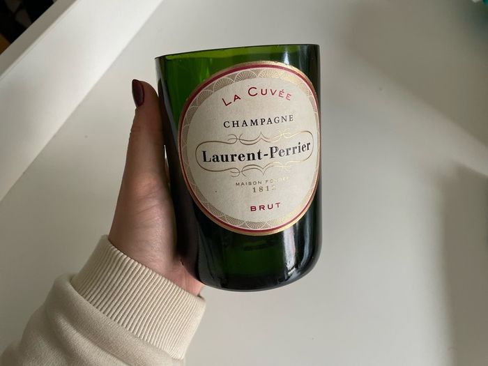 Handcut champagne bottle