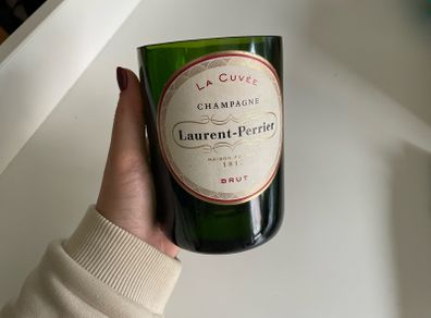 Handcut champagne bottle