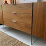 Vintage Mid Century Walnut & Glass Sideboard Image 2