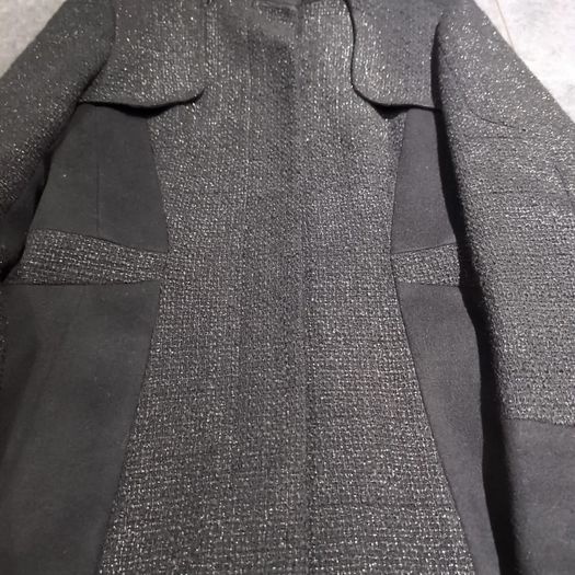 Karen Millen Beautiful Coat Black Grey Tweed
