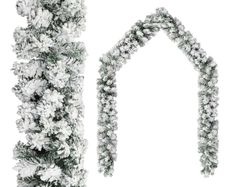 Christmas Garland with Flocked Snow Green 20 m PVC