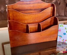 Vintage Libra Cambridge Wooden Mail Letter Rack Desk Tidy Organiser Holder
