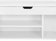 main image for ad Shoe bench with seat cushion, 3 compartments chest, bench for shoe storage with seat, 2 steps, hall furniture, white maximum load capacity 150 kg