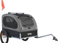 main image for ad Dog Bike Trailer, Supports up to 88 lbs, Pet Cart Bicycle Carrier, Easy Folding Frame with Quick Release Wheels, Universal Bicycle Coupler, Reflectors, Flag, Collapsible to Store, Black/Gray