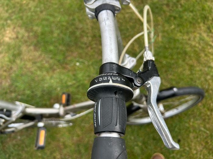Folding adult bicycle.