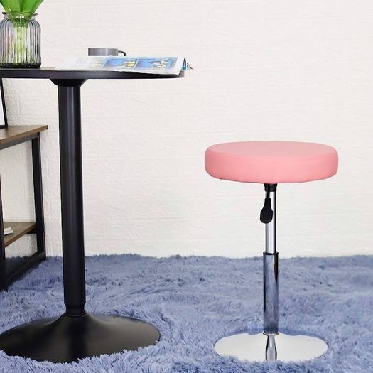 PU Leather Round Barber Shop Stool Height Adjustable Swivel Workshop Barber Shop Home Kitchen Short Bar Stools without Backrest Stool Small (FREE SHIPPING)